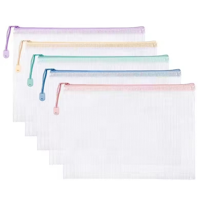Document Organizer Folder - 5-30Pcs Mesh Zipper Pouch Document Bag