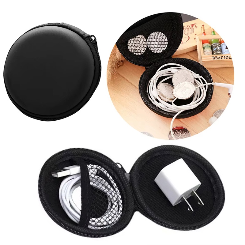 Travel Accessories And Gadgets - 1-3Pcs Earphones Bag Box PU Hard
