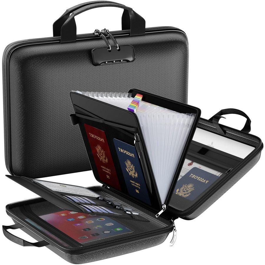 Document Organizer Folder - File Organizer with Lock, HardShell Case