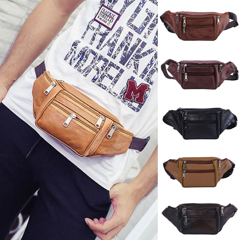 Travel Accessories Leather - Fashion Men Genuine Leather Waist Packs