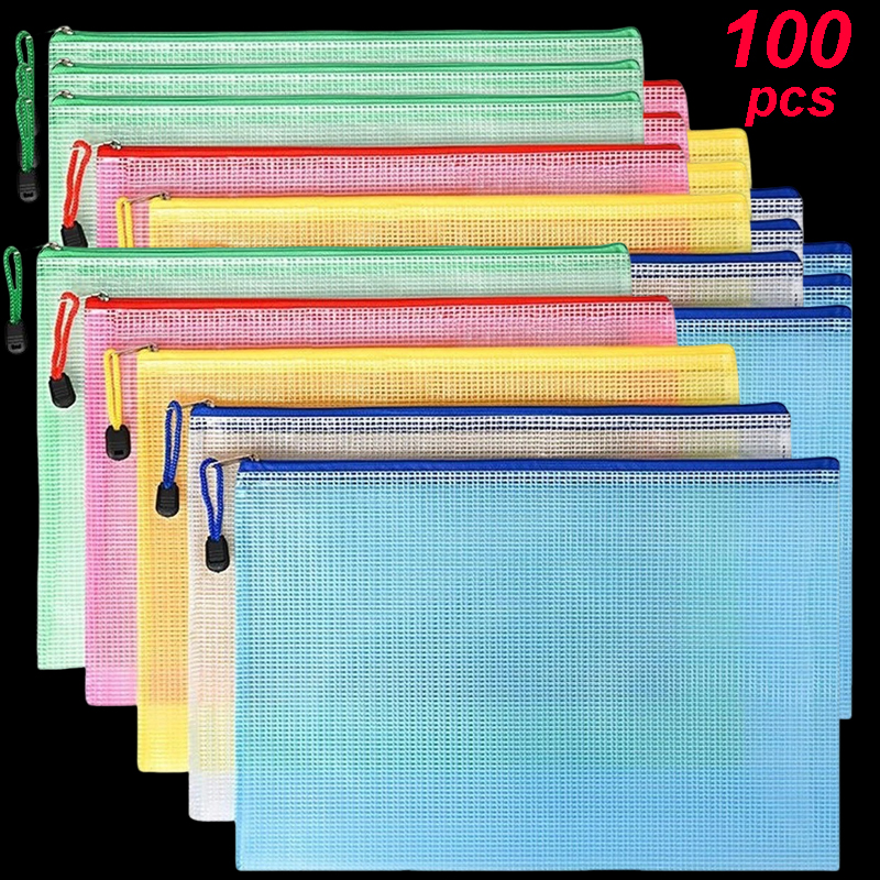 Document Organizer Folder - 5-100PCS Stationery Storage Folder File Mesh