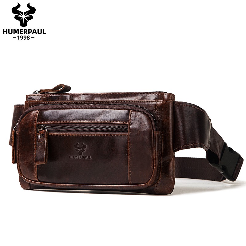 Travel Accessories Leather - HUMERPAUL Men's Waist Fanny Pack Cowhide