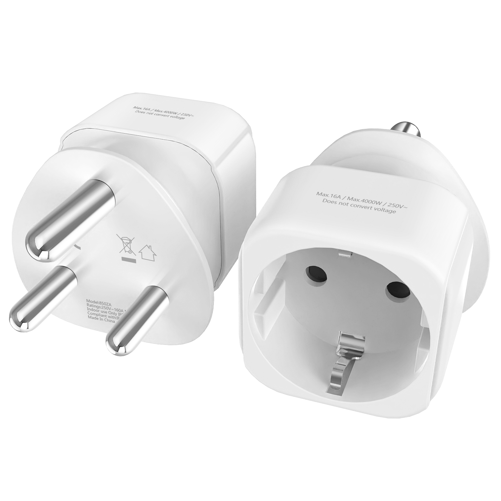 Travel Accessories Europe - 2PCS South Africa Travel Adapter, EU