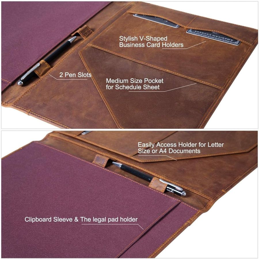 Leather Portfolio, A4 Document – обзор и цена Document Organizer Folder