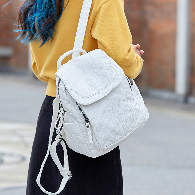 Women's Backpack White Washed  – обзор и цена Travel Accessories Leather