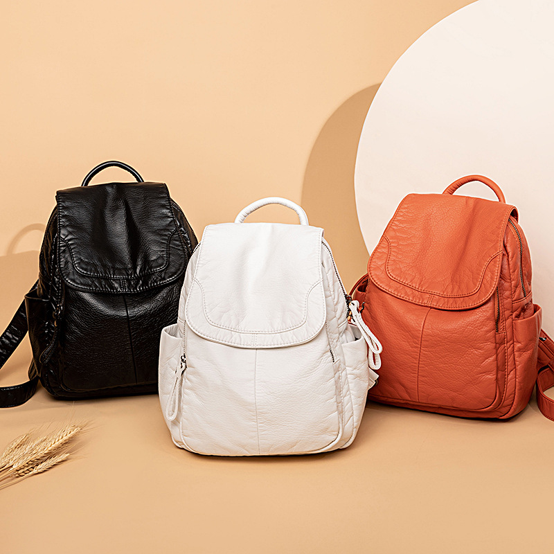 Women's Backpack White Washed  – обзор и цена Travel Accessories Leather